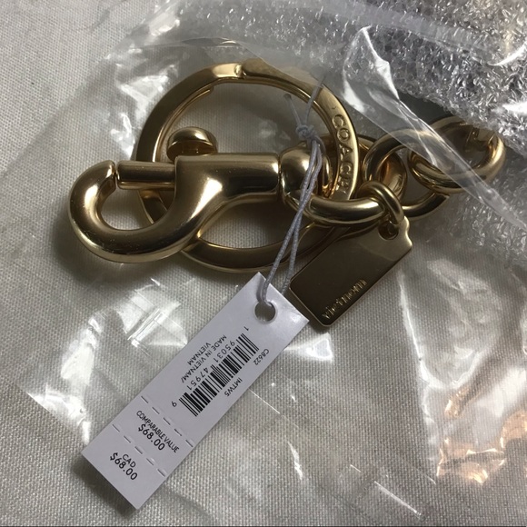 πNWT COACH Bumble Bee Signature Mirror Bag Tote Charm Key Chain MFSRP68. C8622. - Picture 5 of 15